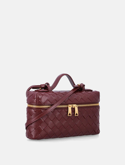BV Bang vanity case in Intrecciato leather - Burgundy
